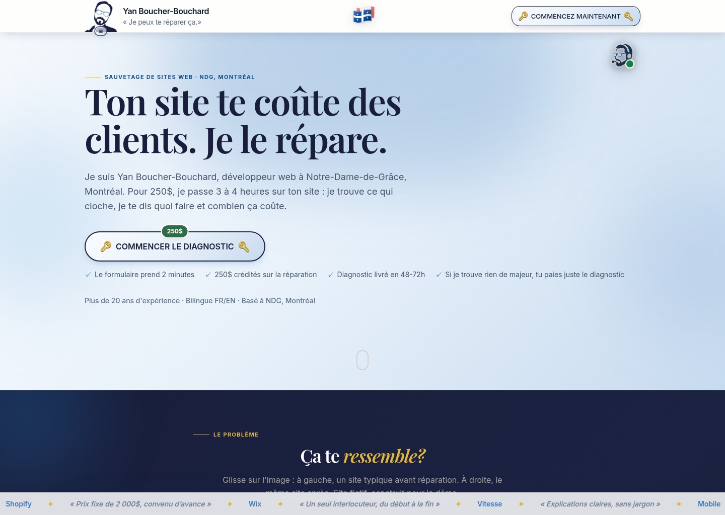 Services Boucher-Bouchard — website design on Landdding