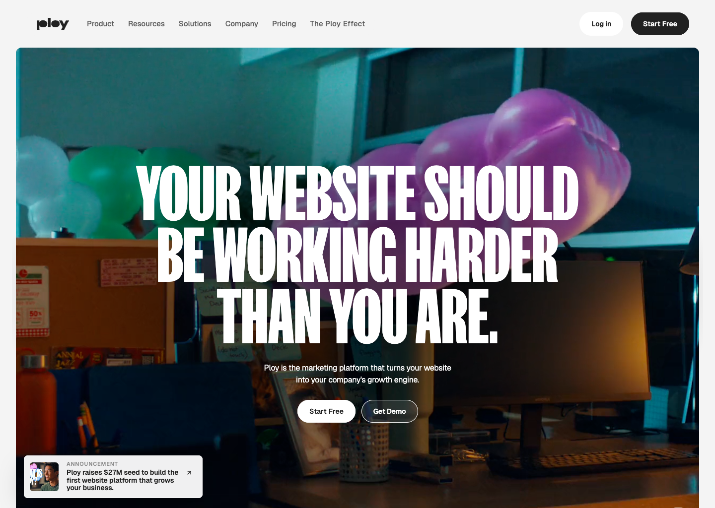 Ploy — website design on Landdding
