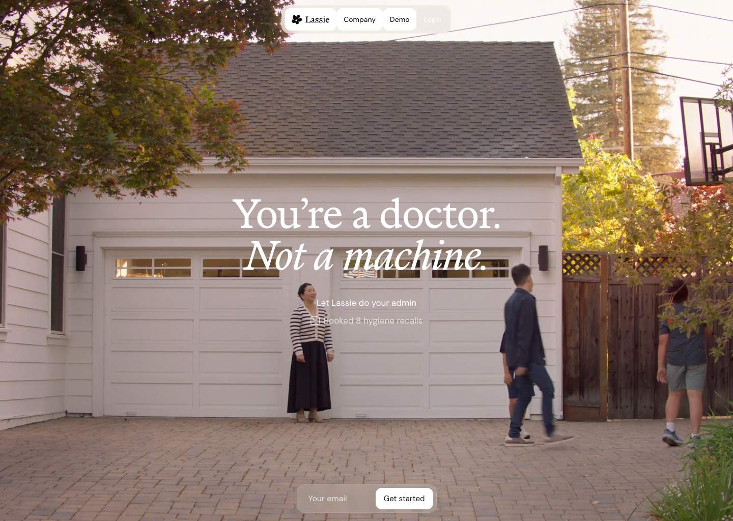 Lassie — AI That Runs the Doctor's Office — website design on Landdding