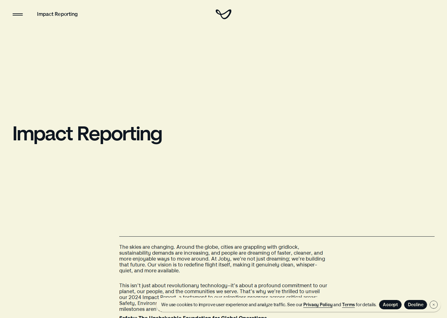 Impact Reporting | Joby Aviation – Safety, Sustainability &amp; Community | Joby Aviation