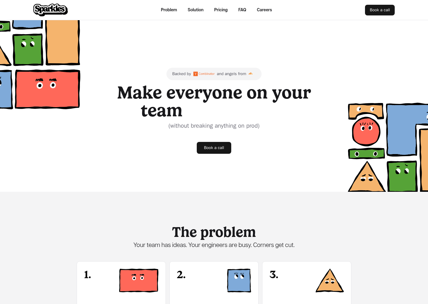 Sparkles — website design on Landdding