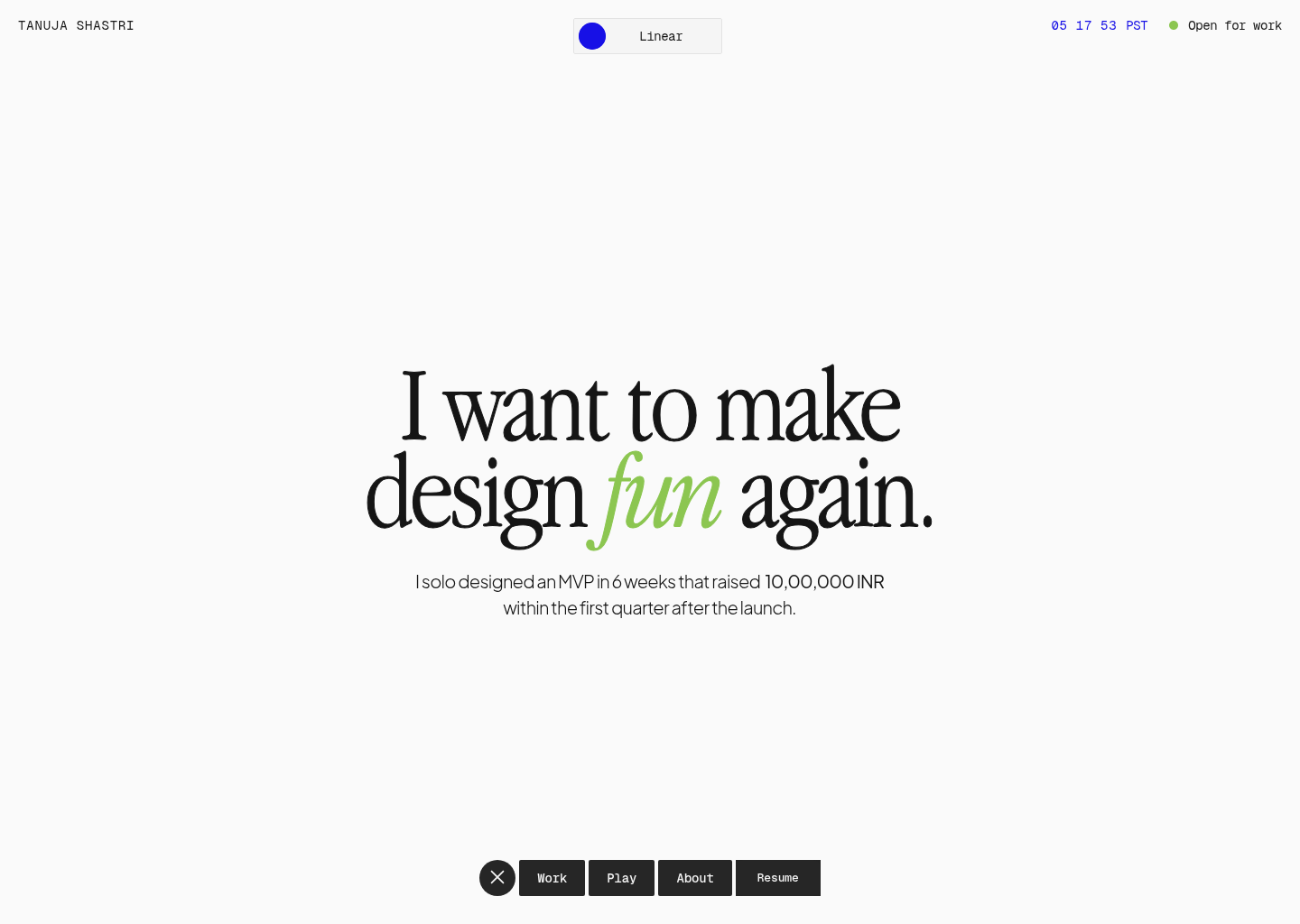 Tanuja Shastri — website design on Landdding