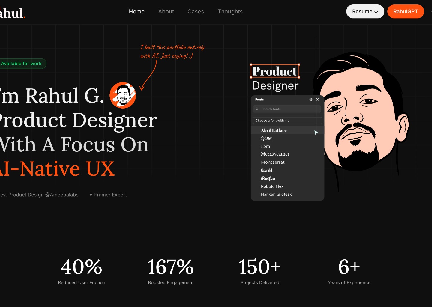 Rahul Gupta | Product Designer — website design on Landdding