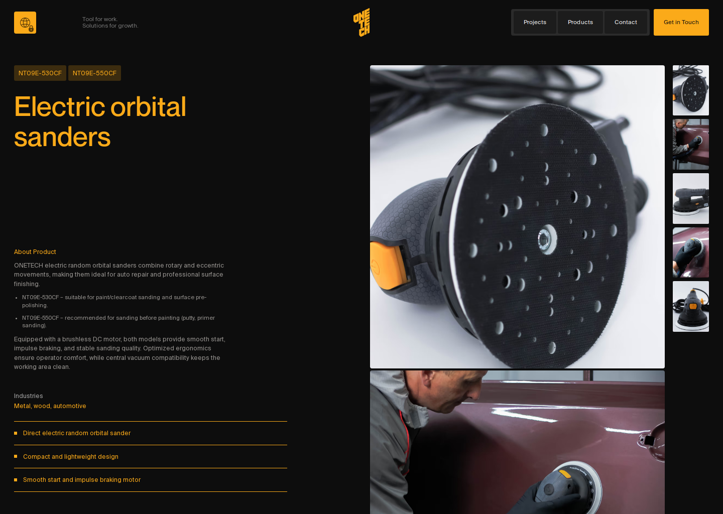 OneTech — Electric orbital sanders