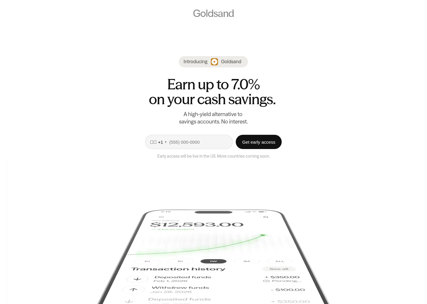 Goldsand — website design on Landdding