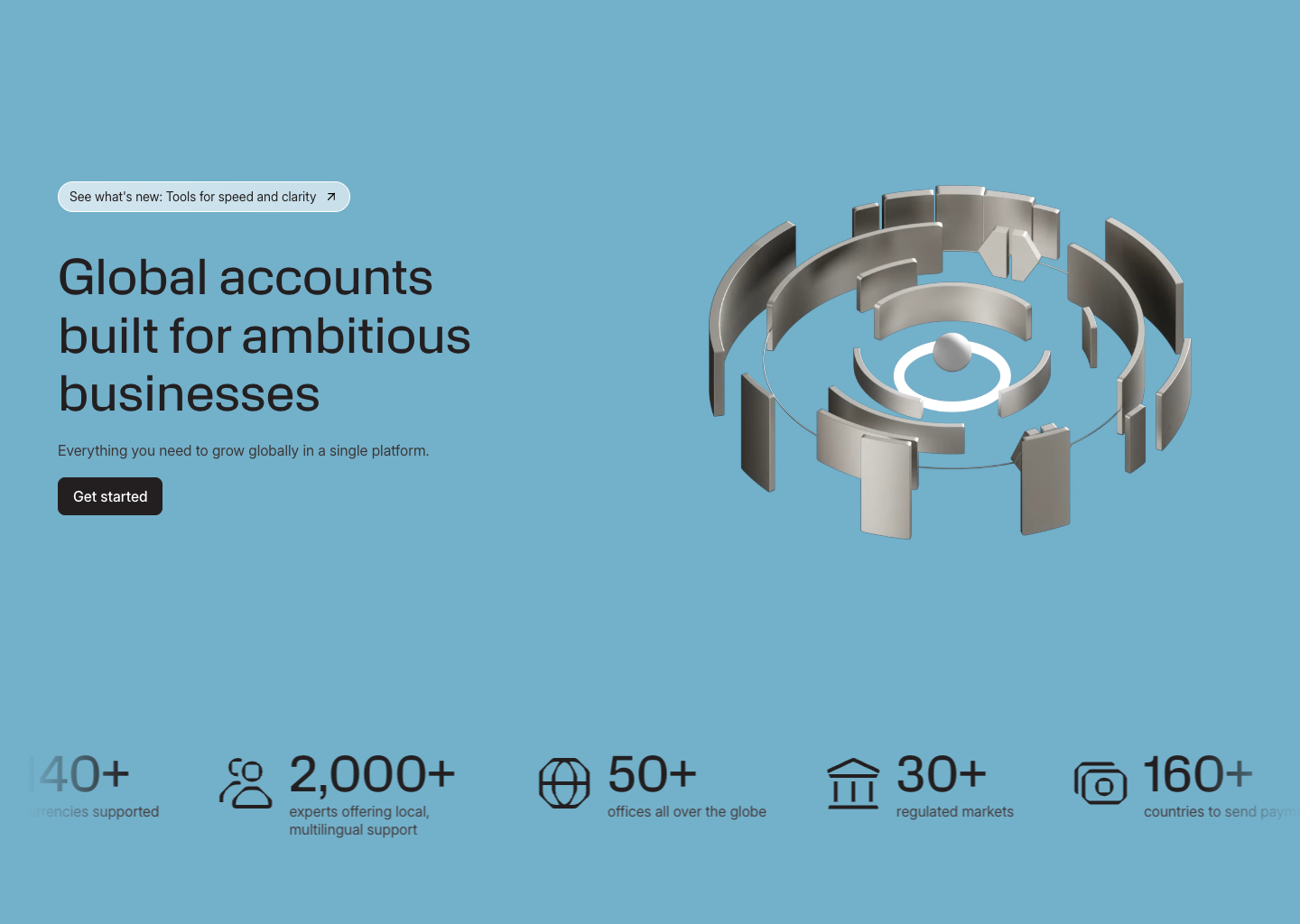 Ebury | Global Growth, Unlocked — website design on Landdding