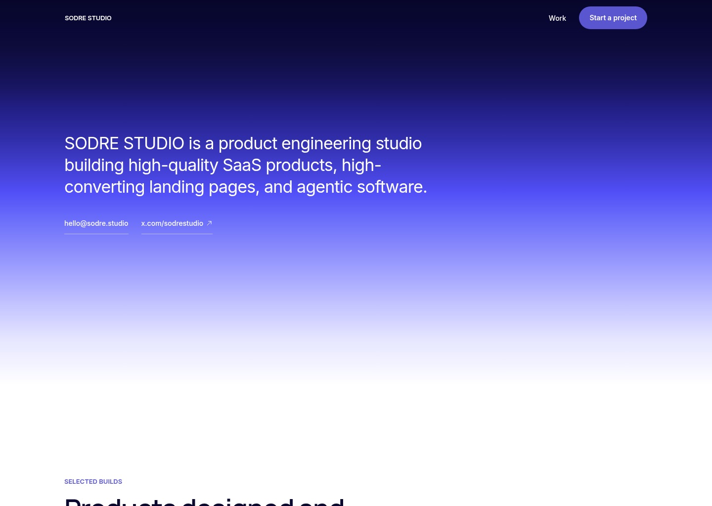 Product Engineering Studio — website design on Landdding