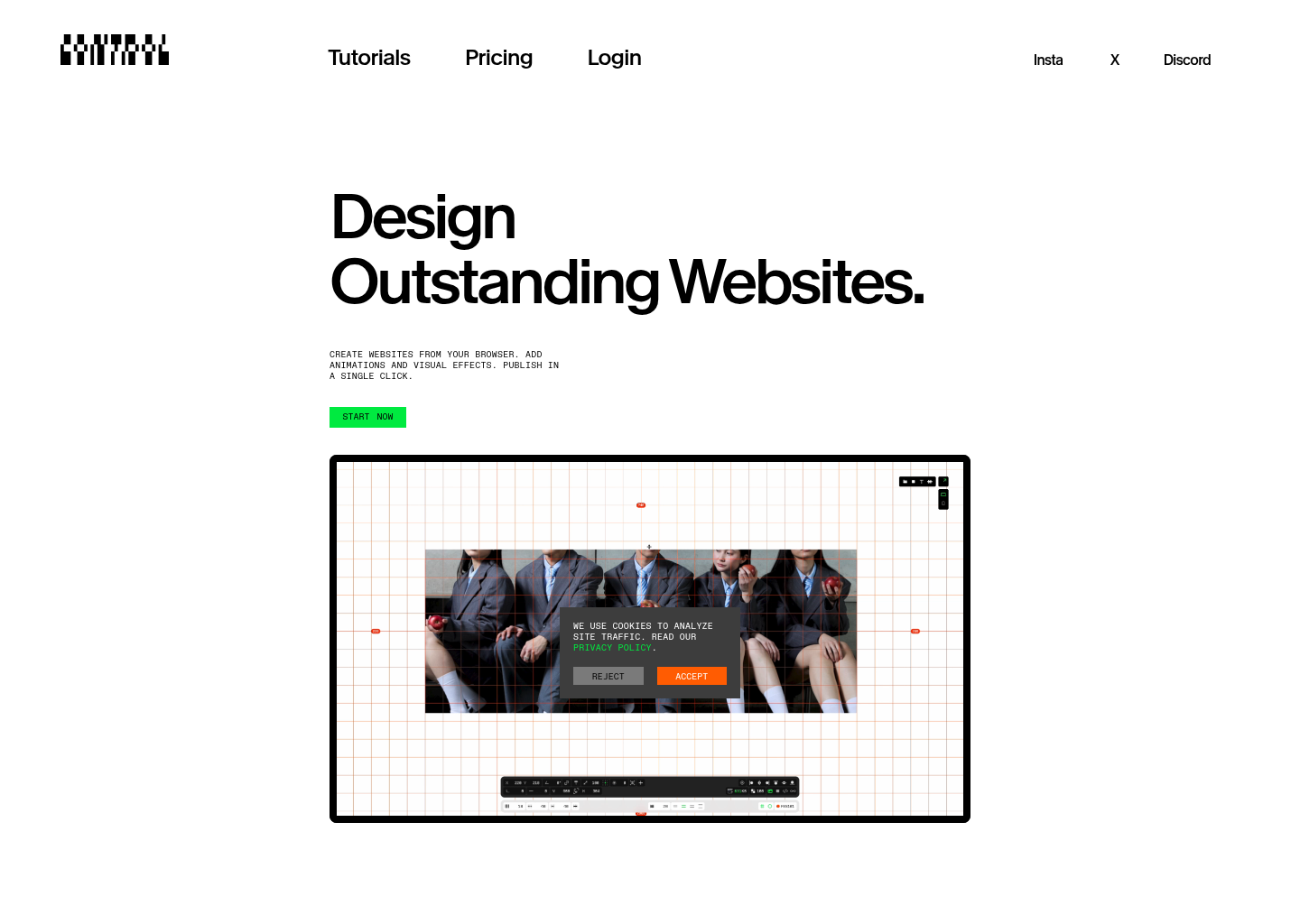 Control — website design on Landdding