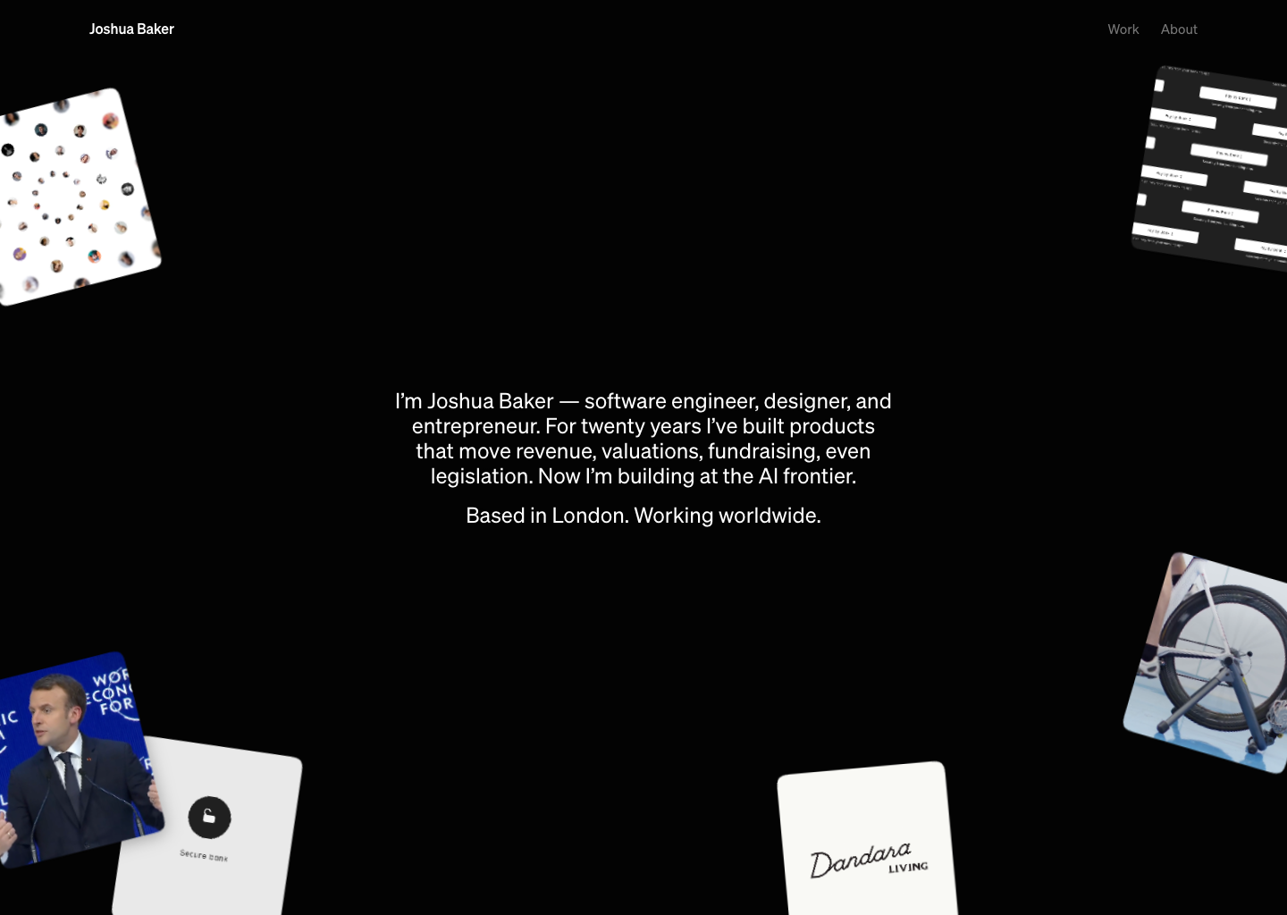 Joshua Baker — Software engineer, designer, entrepreneur — website design on Landdding