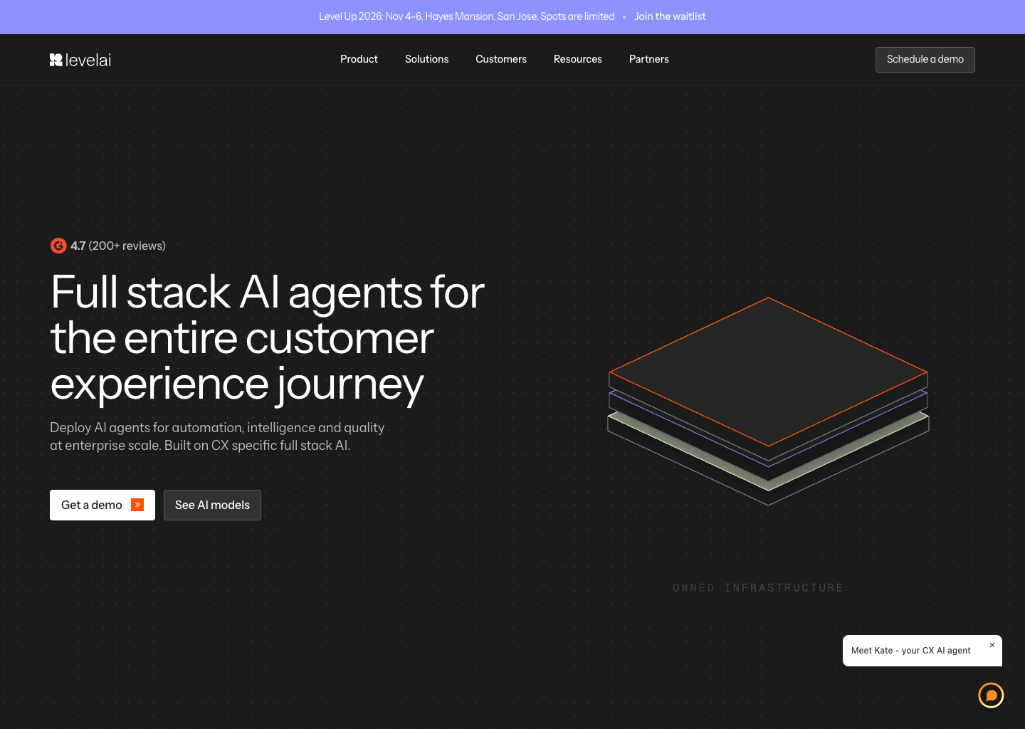 AI + human intelligence through the full customer journey | Level AI — website design on Landdding
