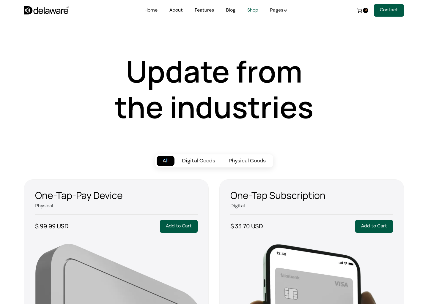 Delaware - Webflow Ecommerce website template