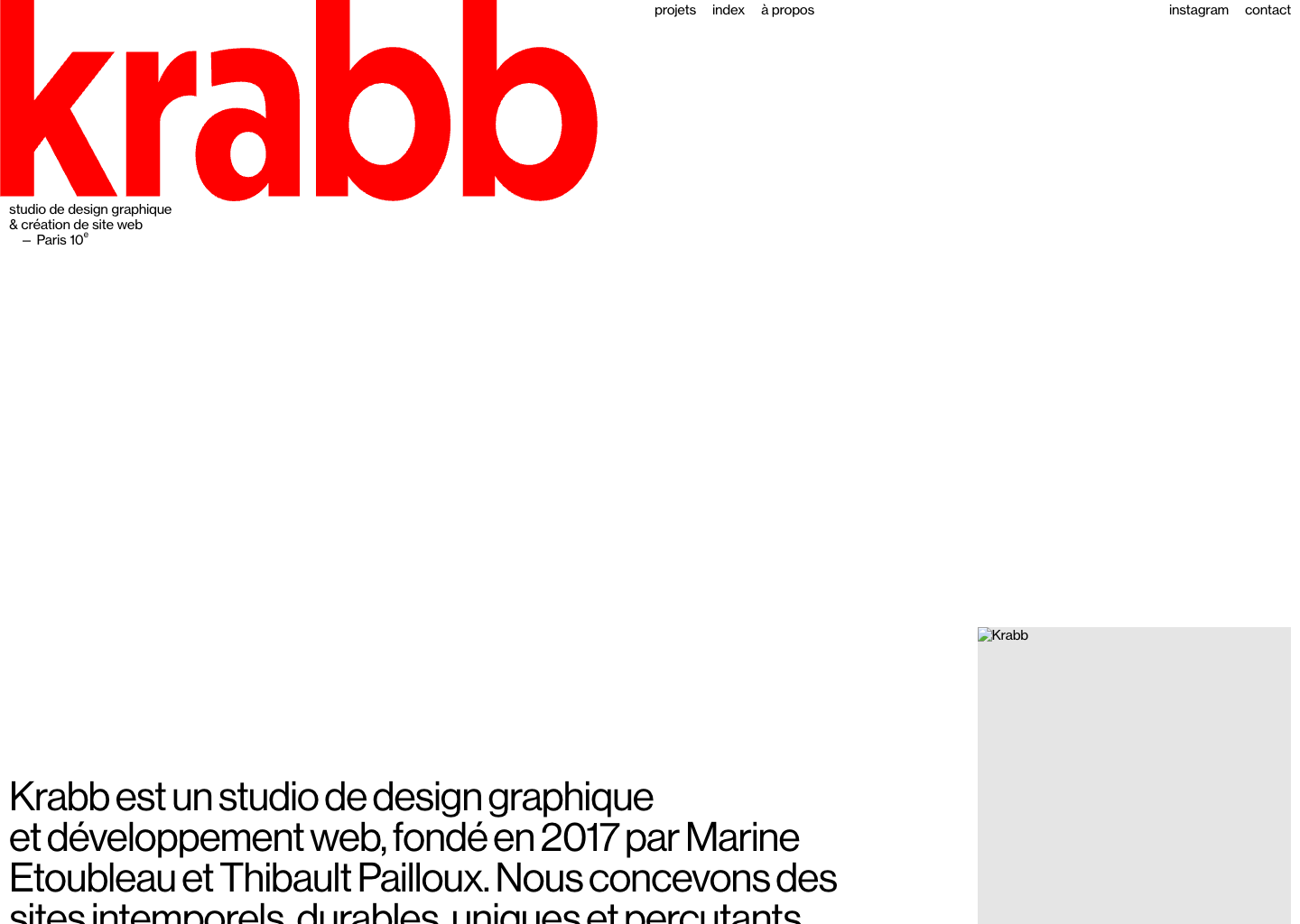 Krabb — Studio de design graphique et web — website design on Landdding