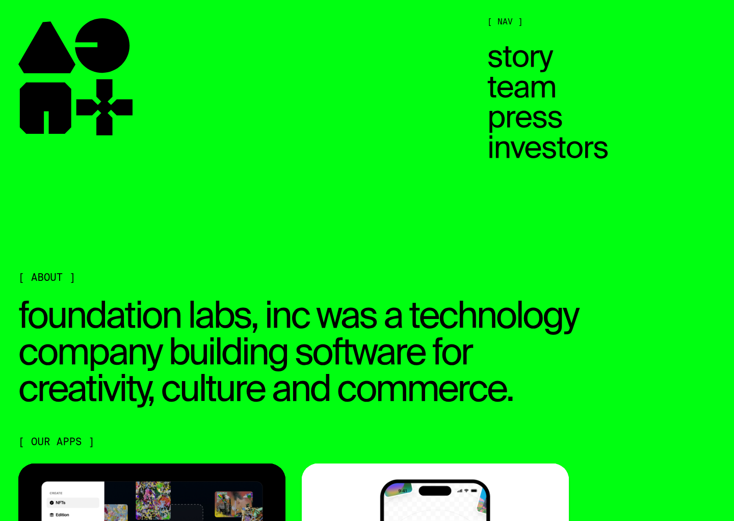 Foundation Labs — website design on Landdding