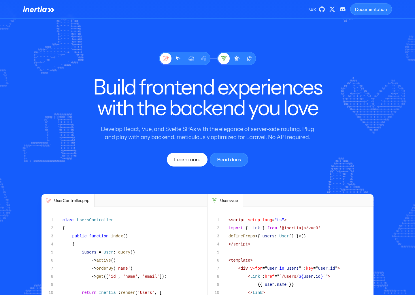 Inertia.js - The Modern Monolith — website design on Landdding