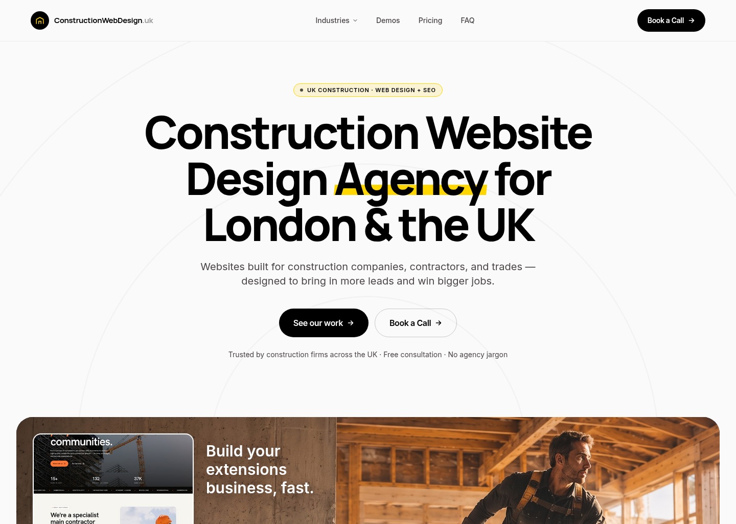 Construction Website Design Agency UK | ConstructionWebDesign — website design on Landdding