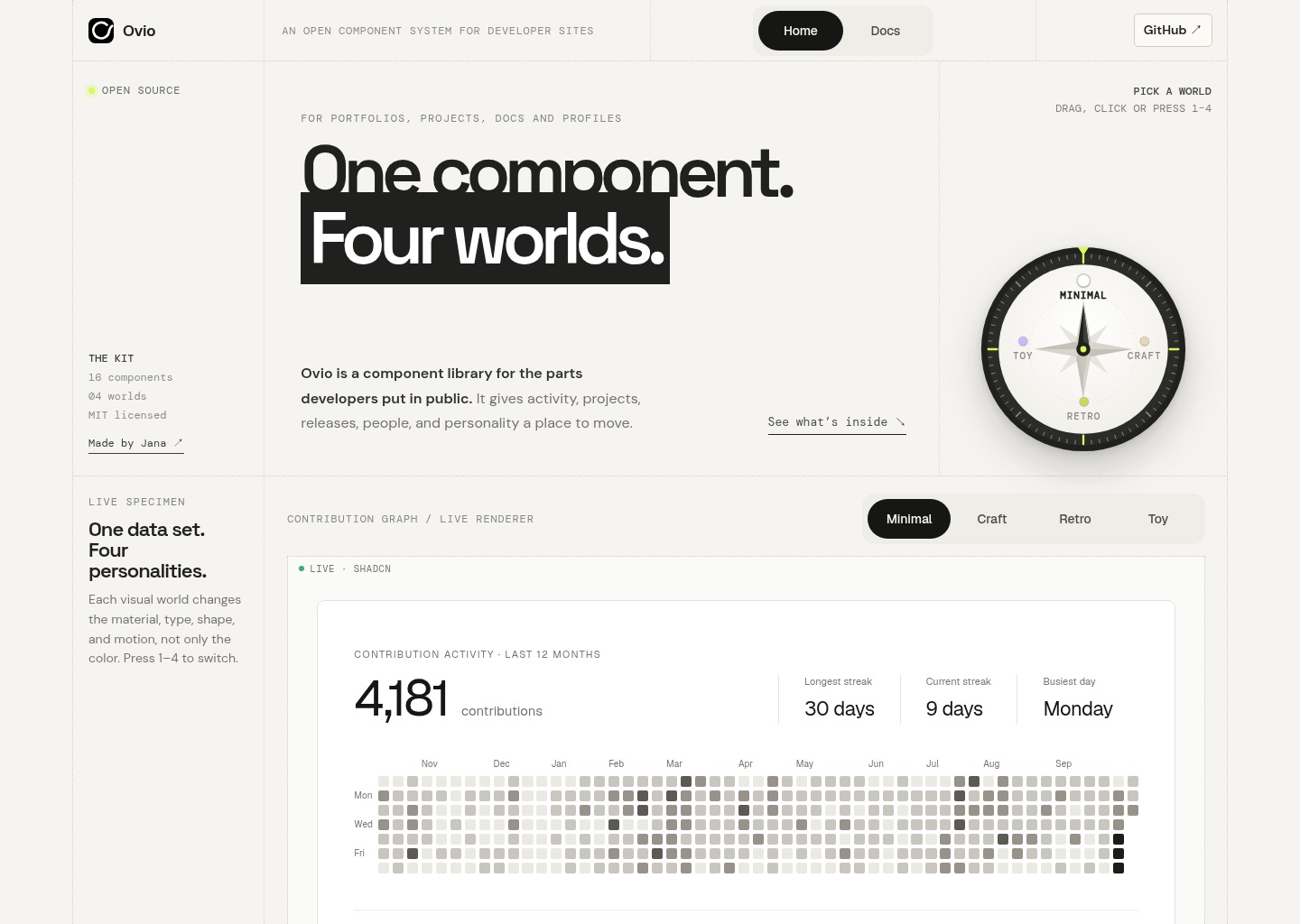 Ovio · The motion layer for developer websites - Landdding