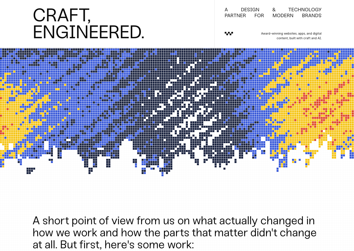 Craft, engineered · wild — website design on Landdding