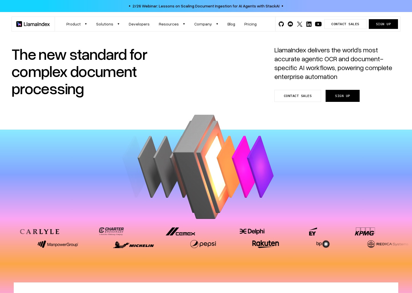 LlamaIndex - Agents for Document OCR + AI Workflows — website design on Landdding