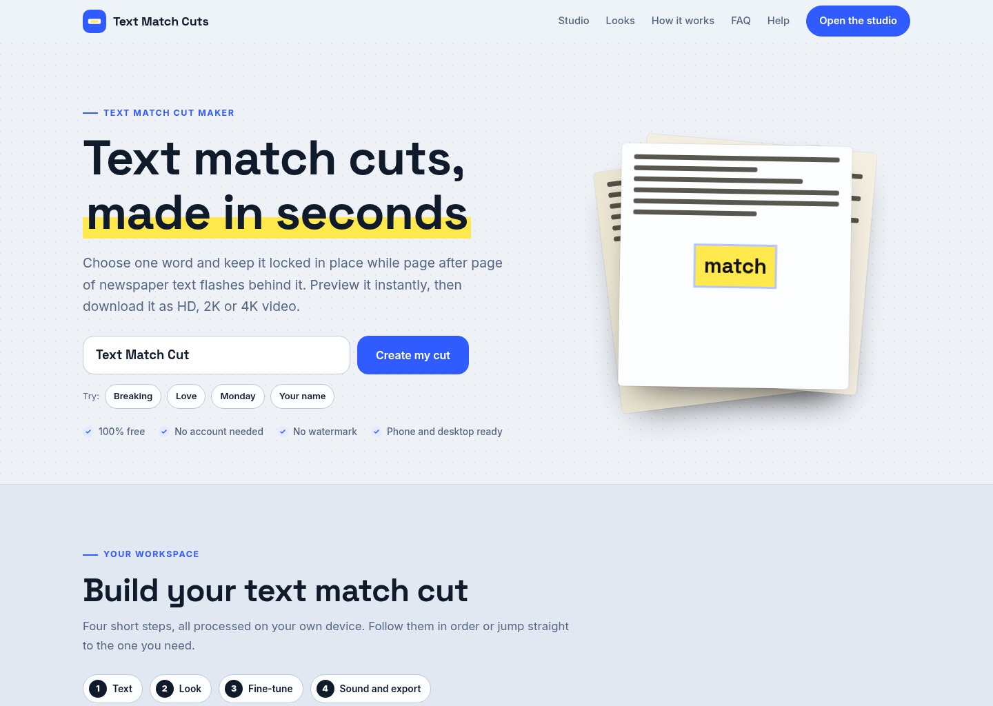 textmat — website design on Landdding