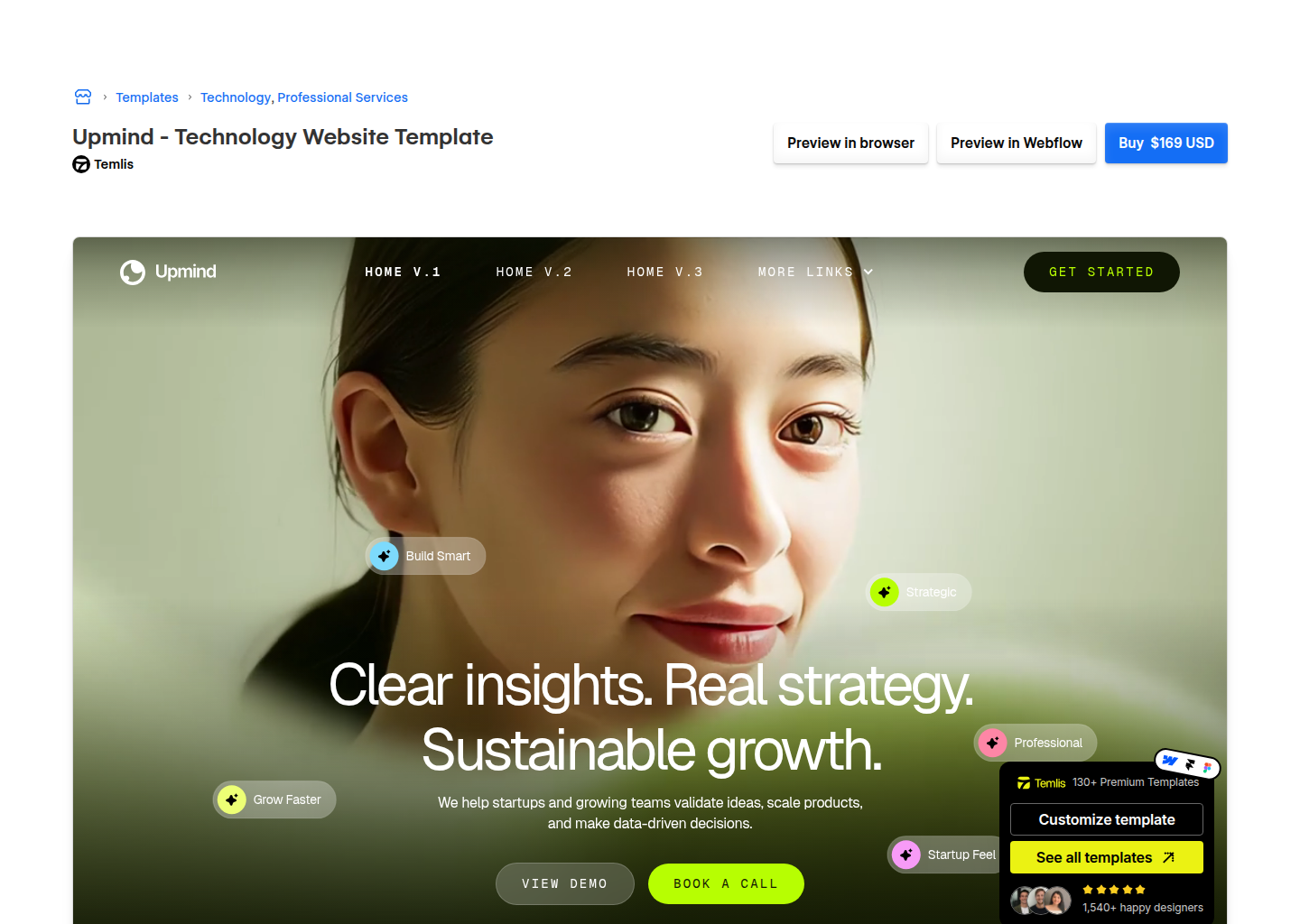 Upmind - Webflow HTML website template — website design on Landdding