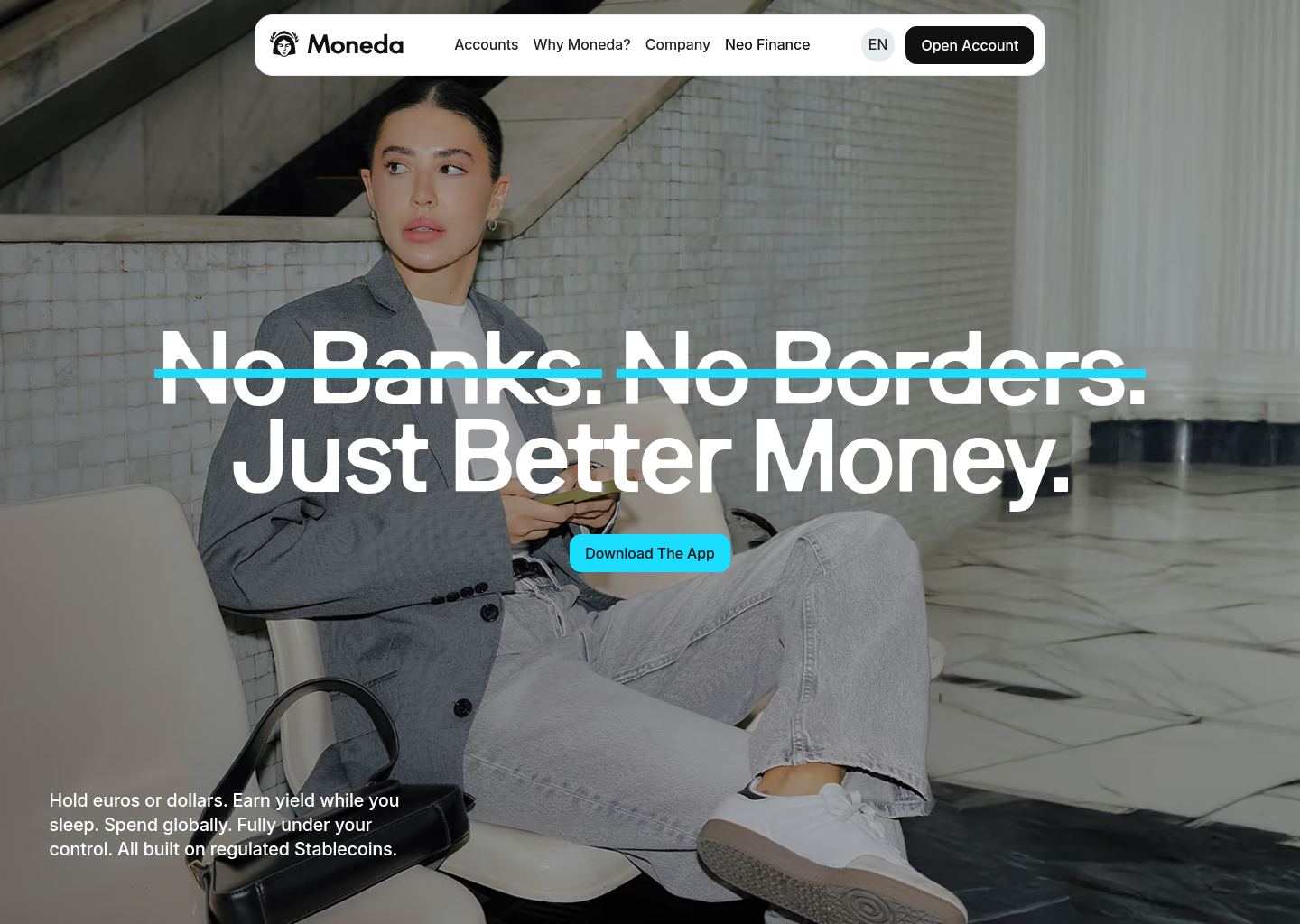 Moneda | Self-Custodial Neo Finance — website design on Landdding