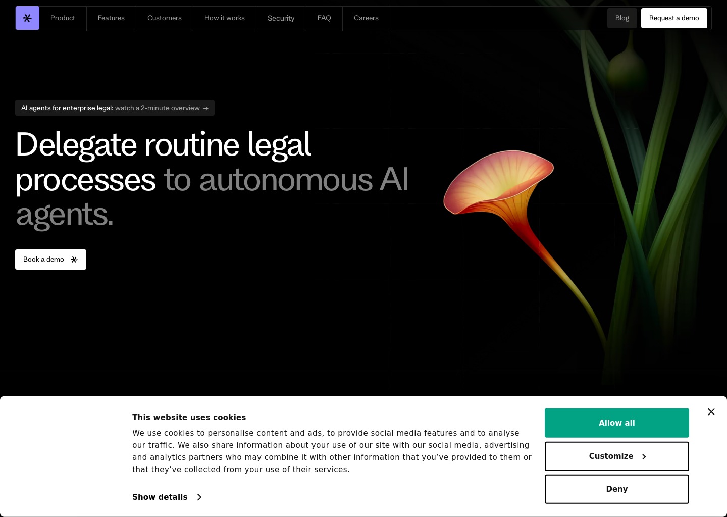 Flank | Agentic AI for Enterprise Legal — website design on Landdding