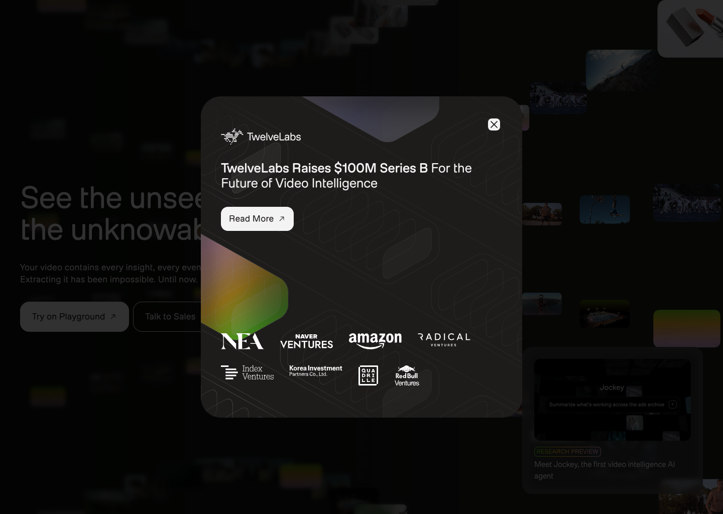 TwelveLabs: Video Intelligence Platform & API — website design on Landdding