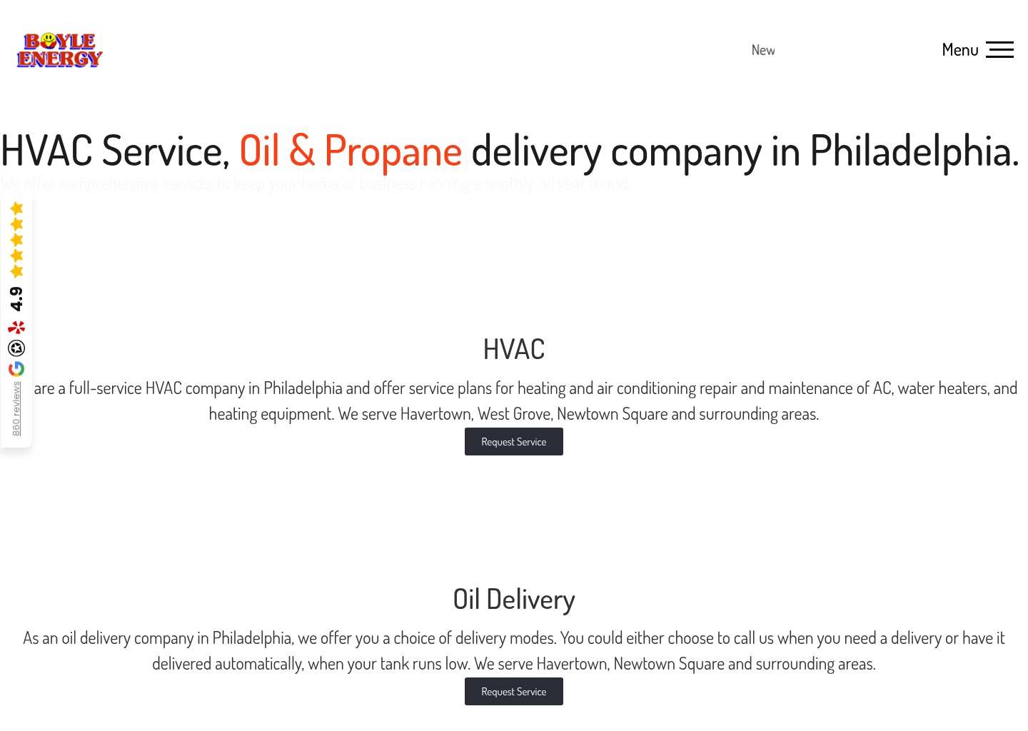 Havertown, PA HVAC, Oil & Propane Services | Boyle Energy — website design on Landdding