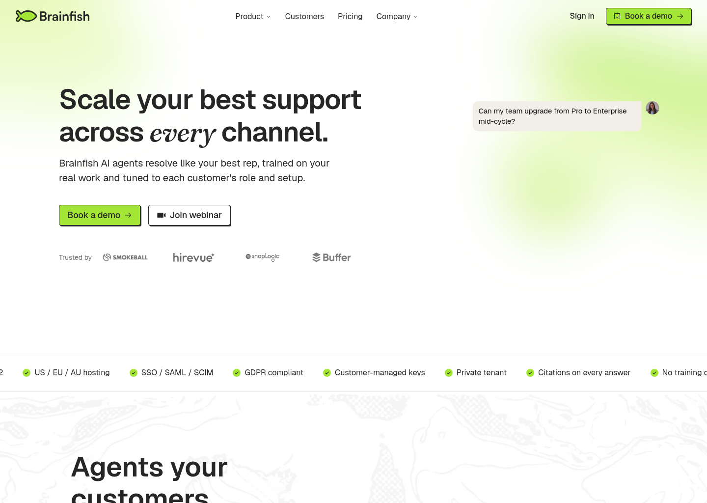 Brainfish — website design on Landdding