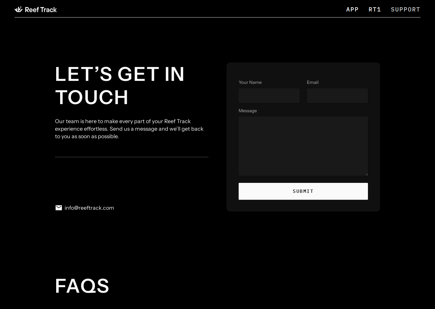 Reef Track Support | FAQs, Troubleshooting &amp; Device Help