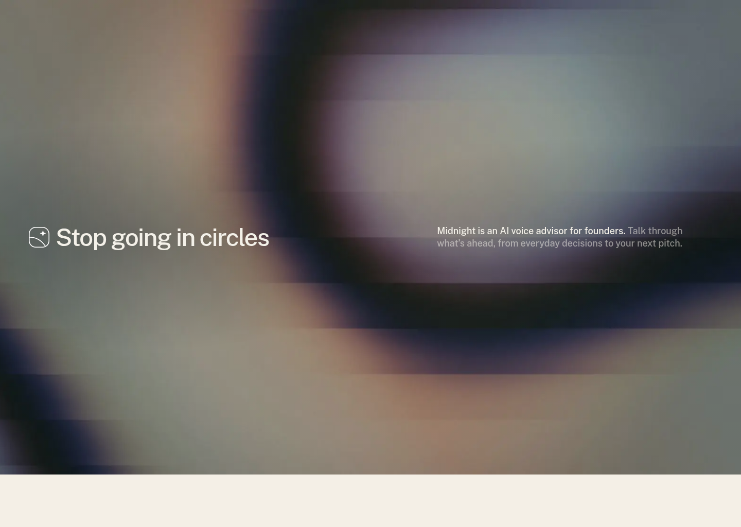Midnight | An AI voice advisor for founders — website design on Landdding