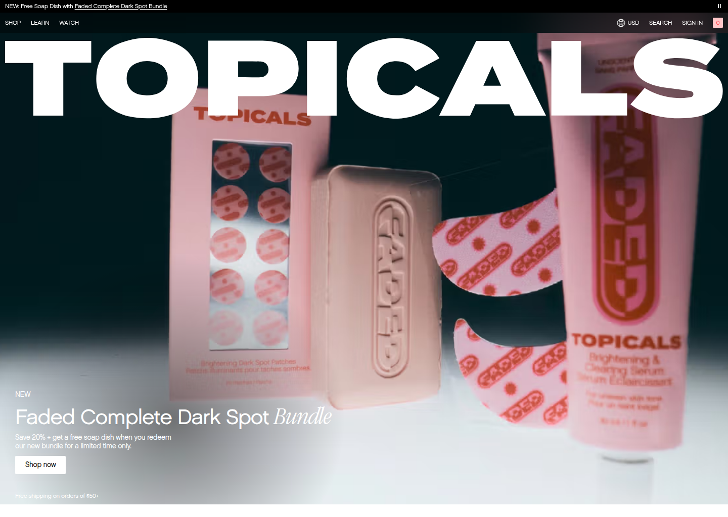 Topicals | Skincare for Flare-Ups — website design on Landdding