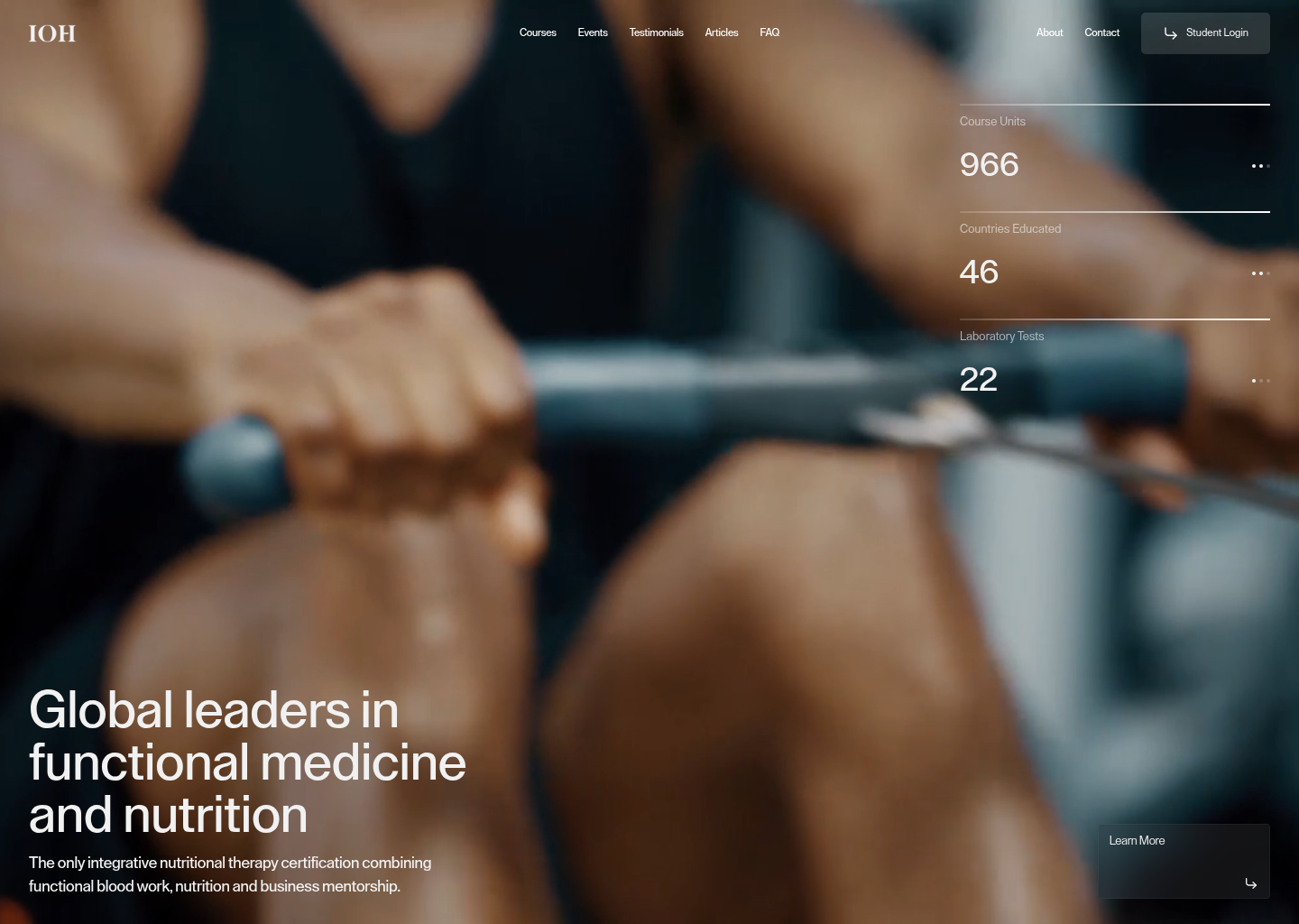 Institute of Health — website design on Landdding