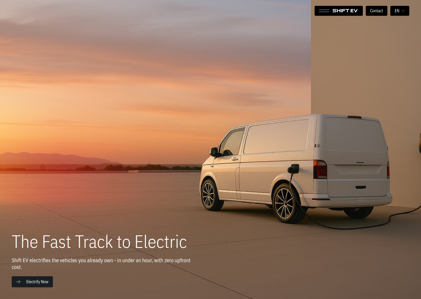 The Fast Track to Electric | ShiftEV — website design on Landdding