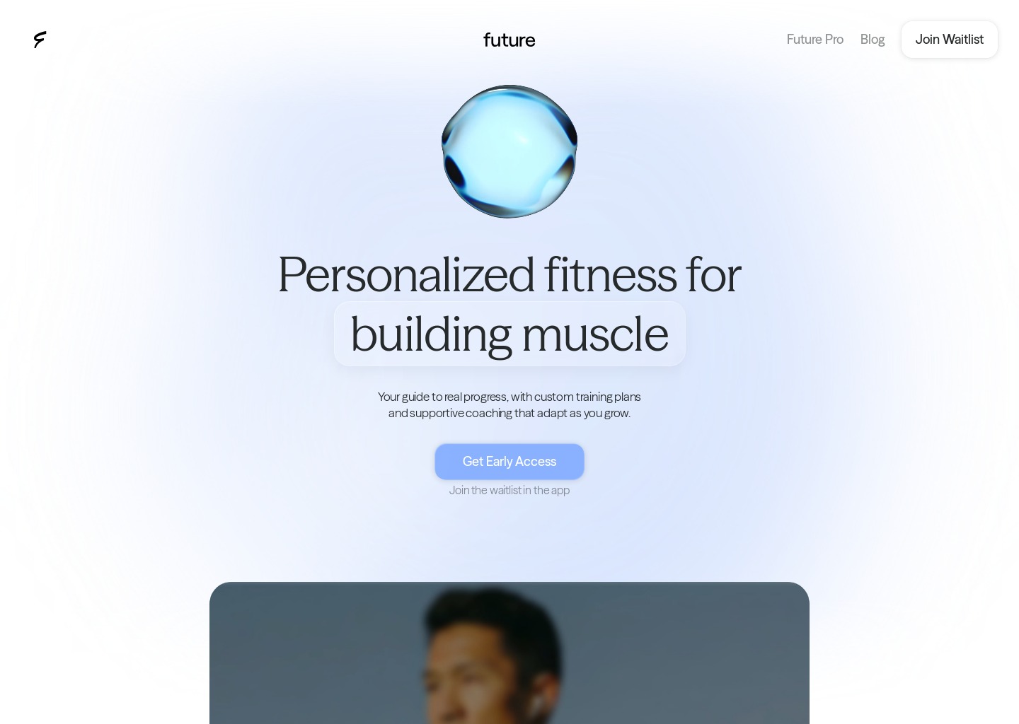 Future | Personal Training & Workouts That Adapt to You — website design on Landdding