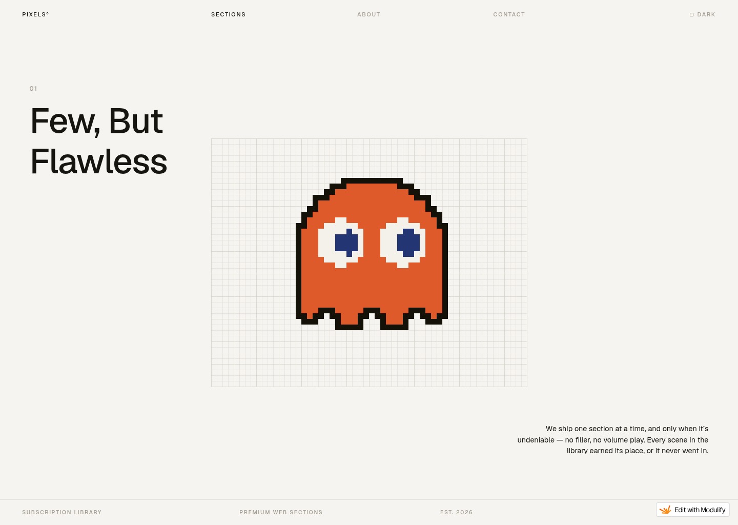 Pixels — website design on Landdding