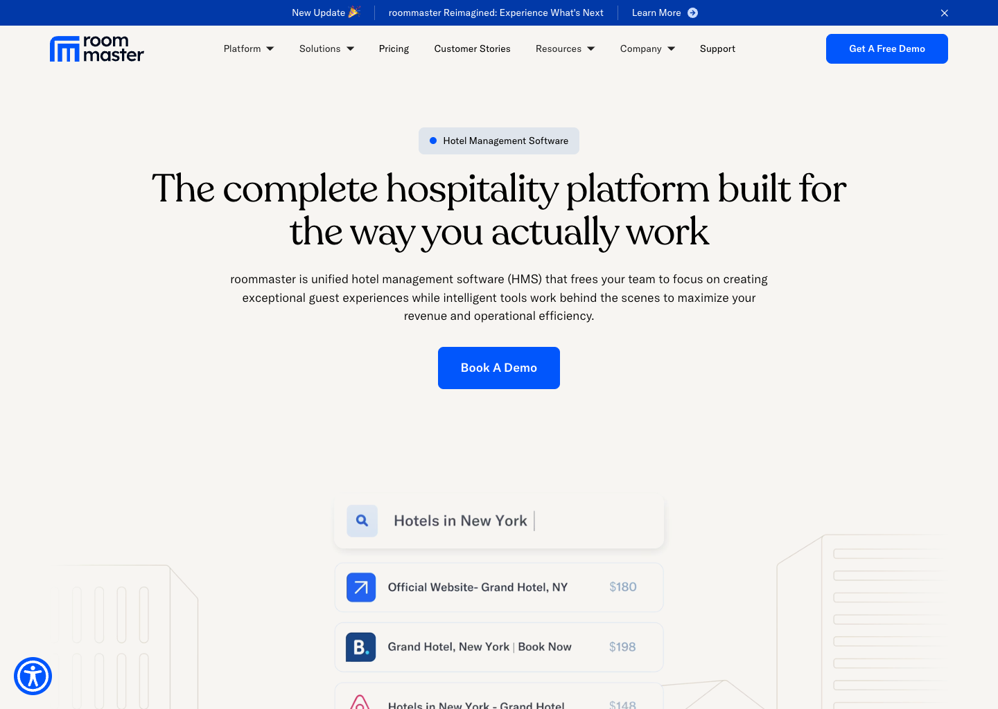 All-in-one Hotel Management Software | Hospitality Software — website design on Landdding