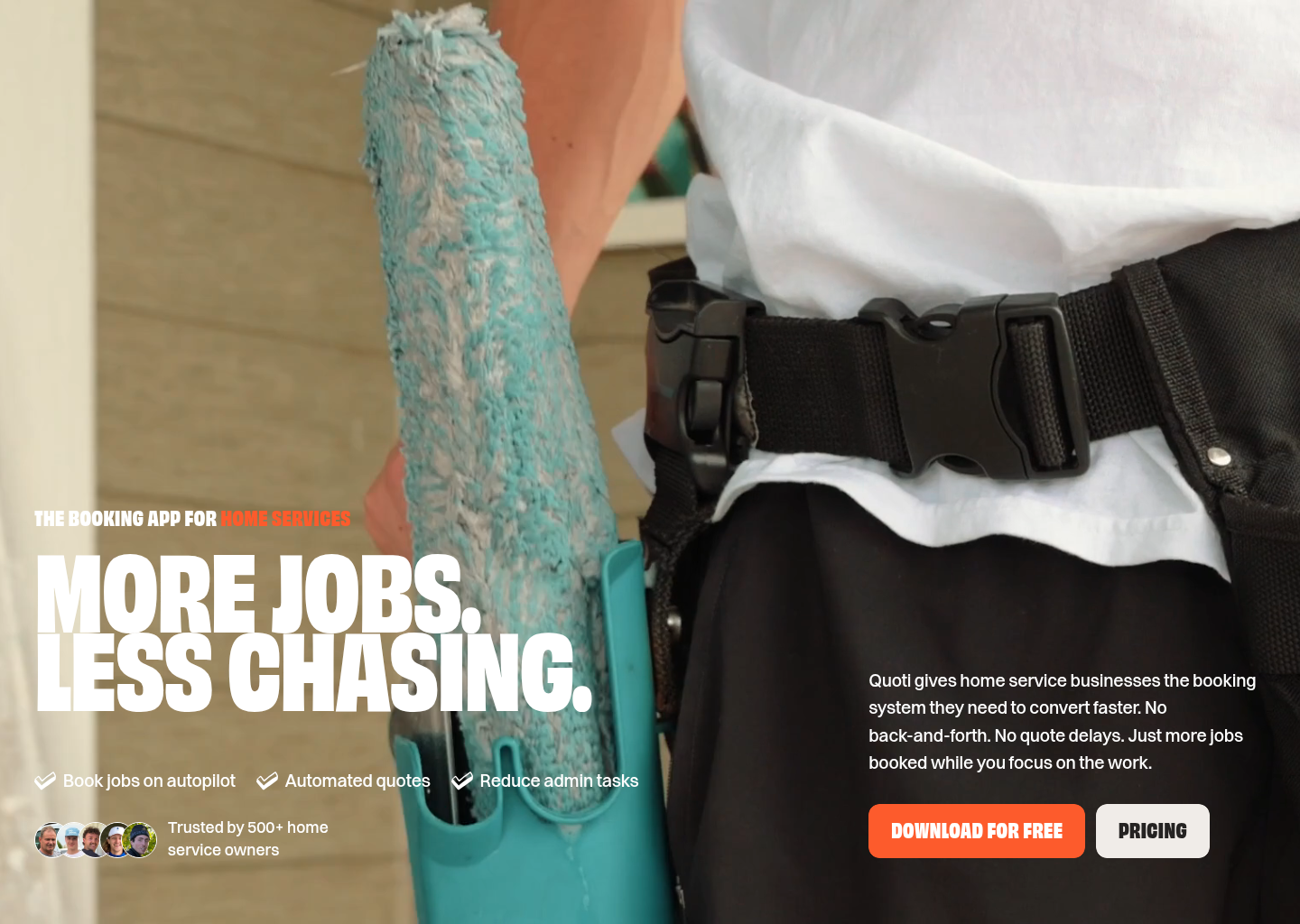 Quoti — website design on Landdding