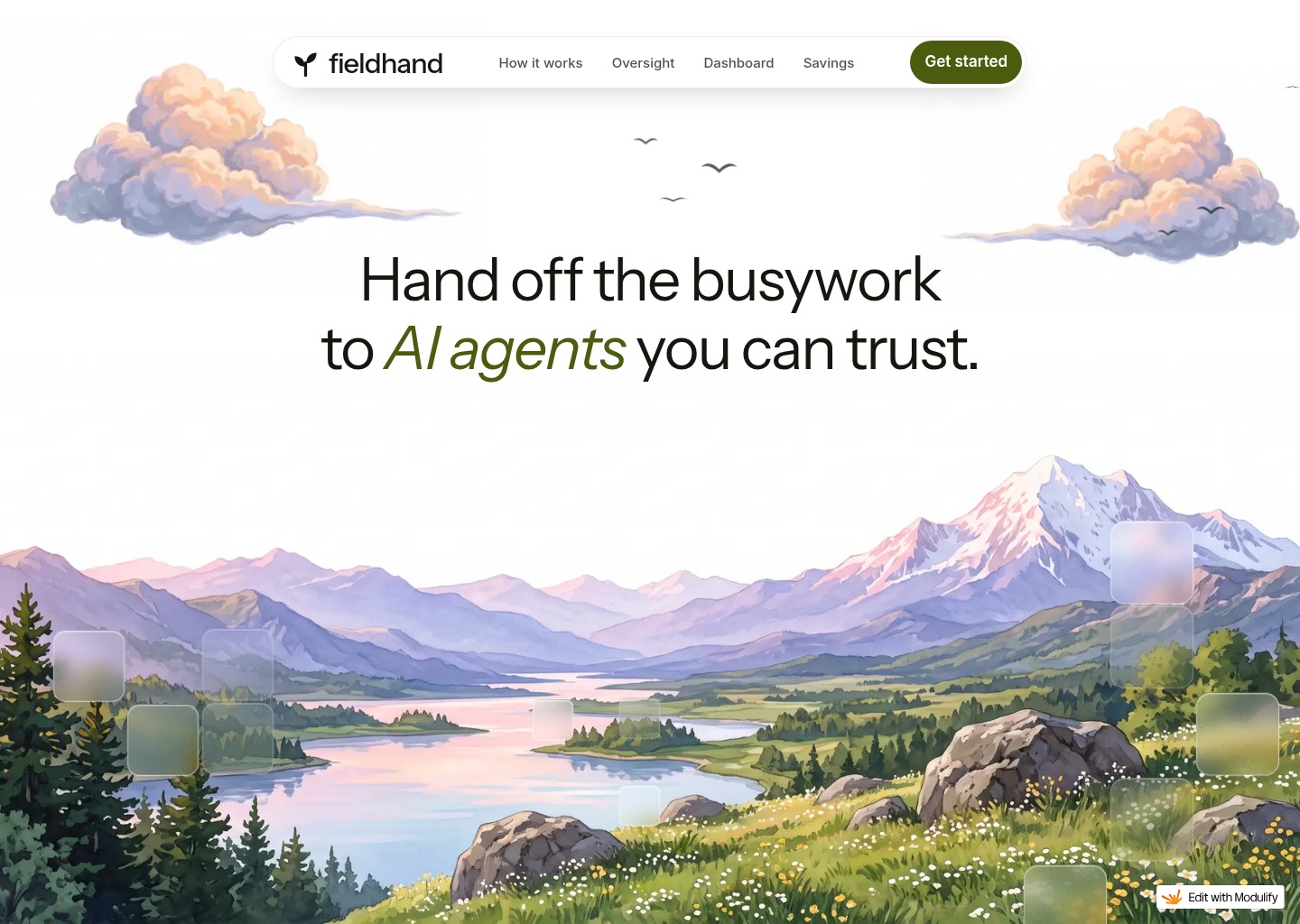 Fieldhand — website design on Landdding