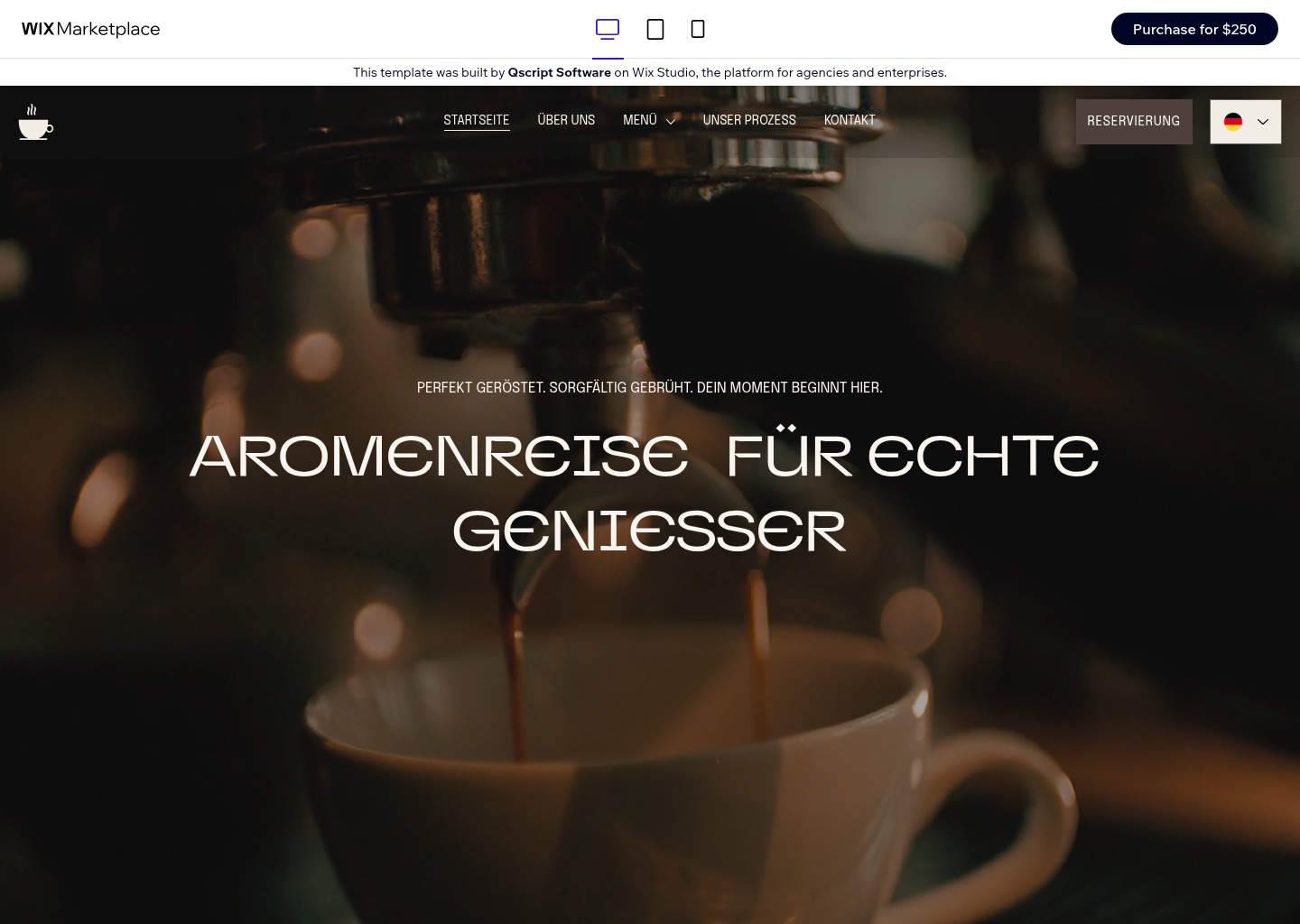 Home | Kaffee — website design on Landdding