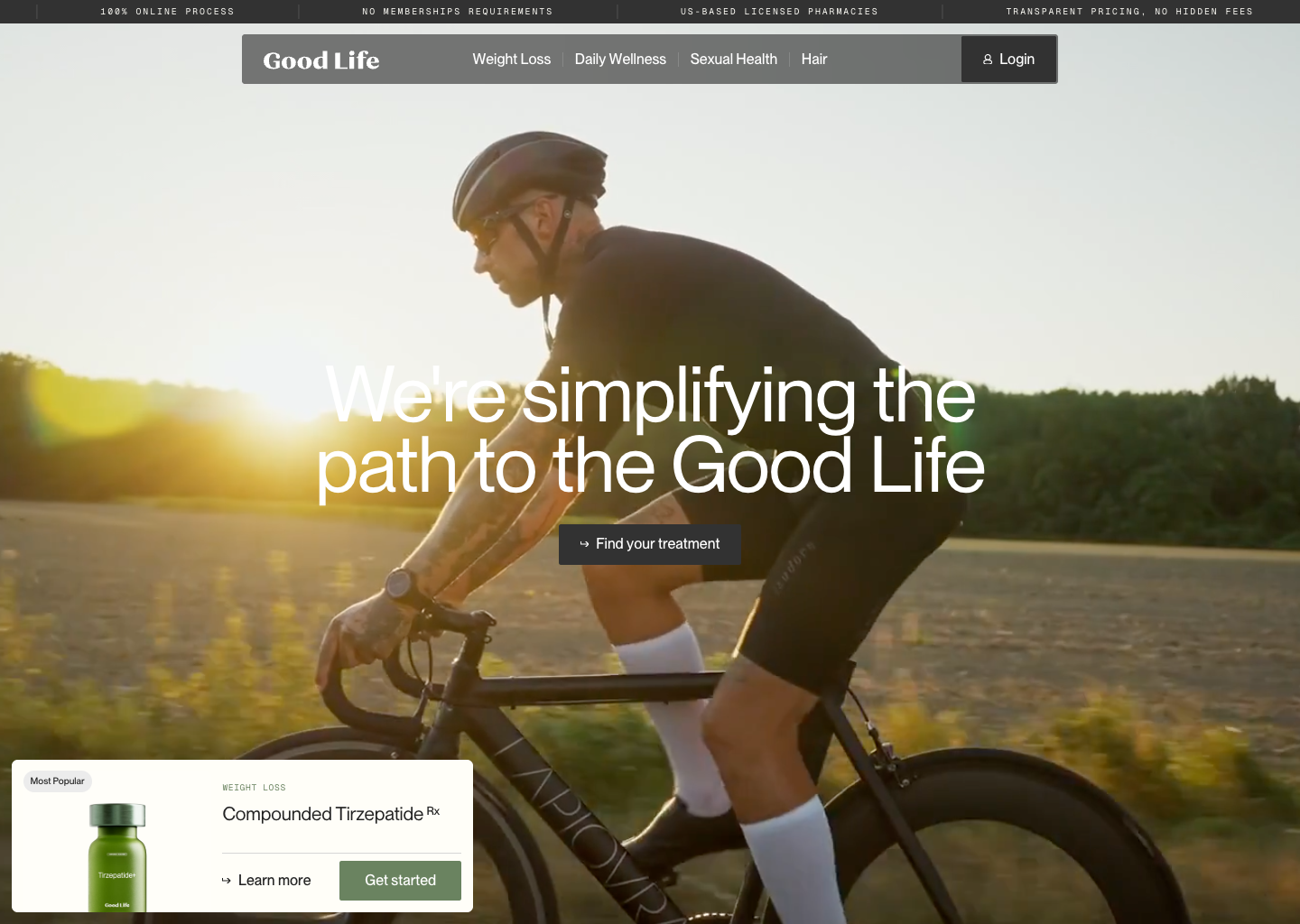 Good Life Meds | Bringing Quality Care Home, 100% Online — website design on Landdding