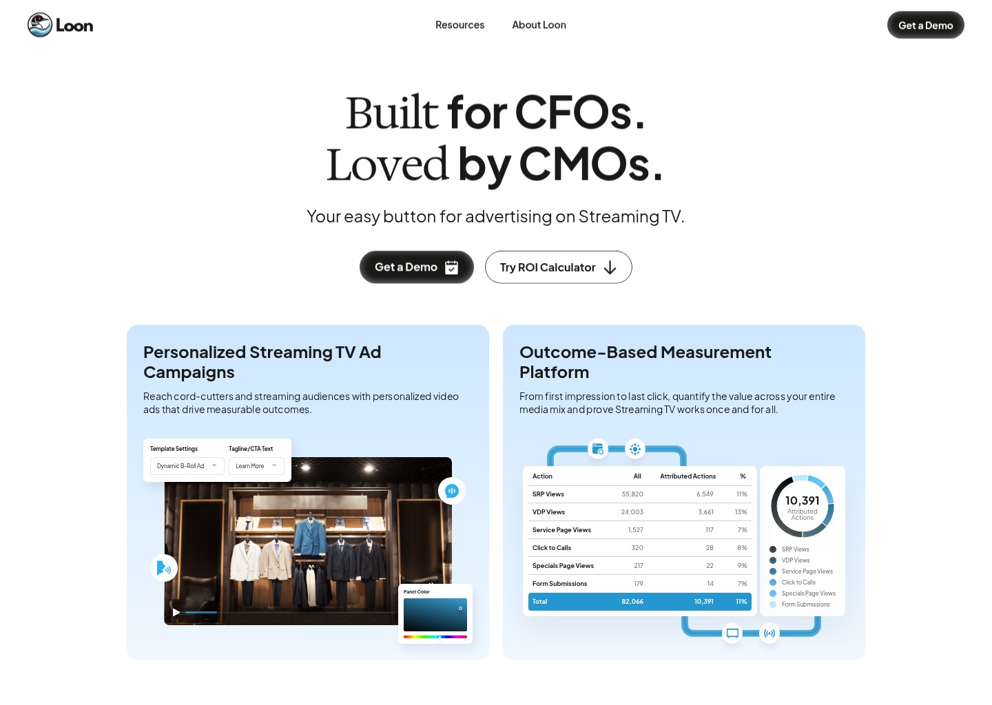 Loon Advertising — website design on Landdding