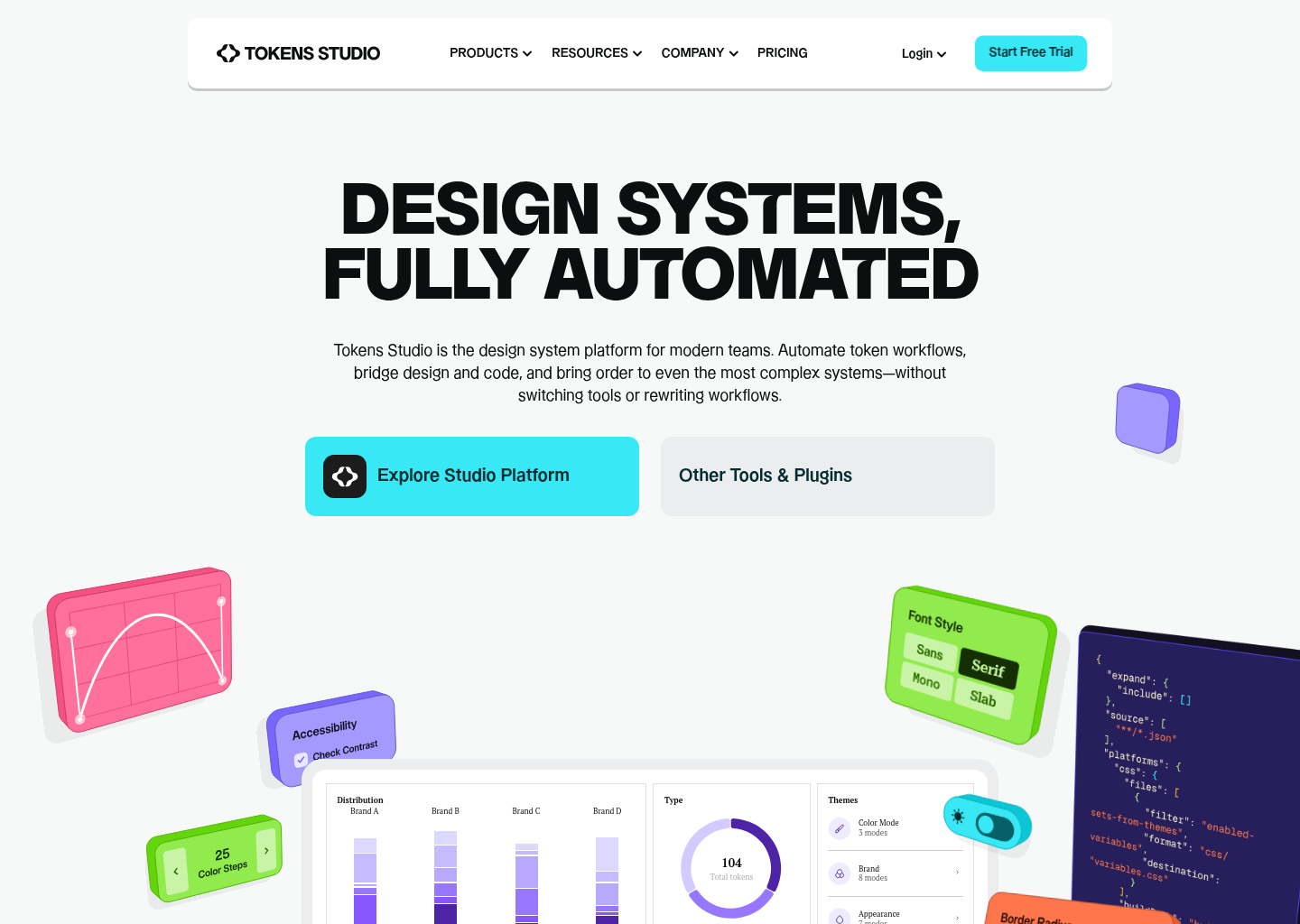 Tokens — website design on Landdding
