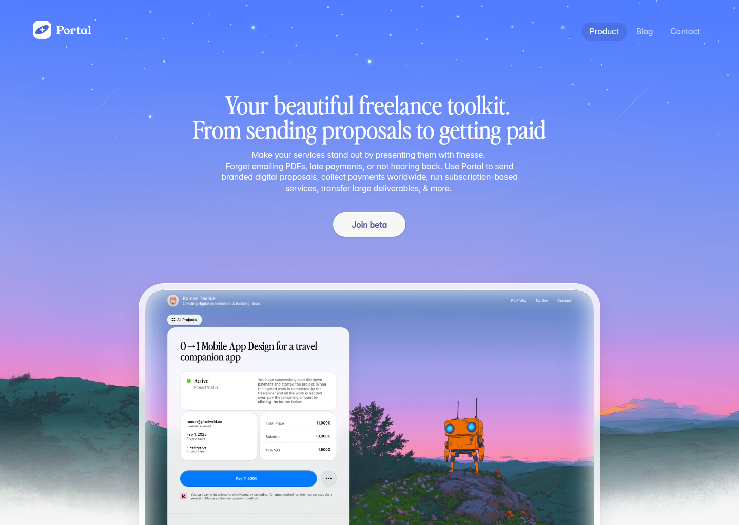 Portal — website design on Landdding