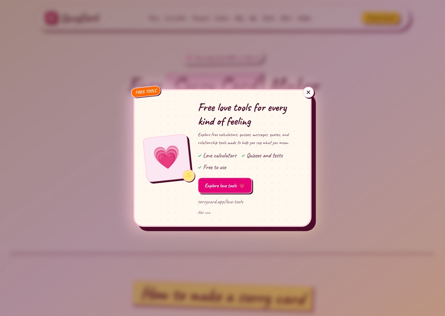 Sorry Card Maker — Free Apology Cards Online | SorryCard — website design on Landdding