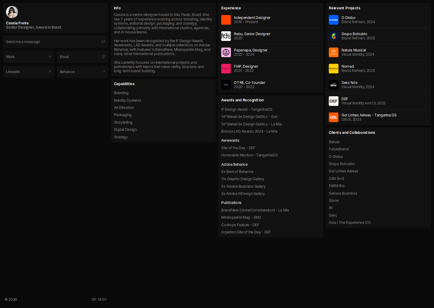 Cassia Freire, Senior Designer