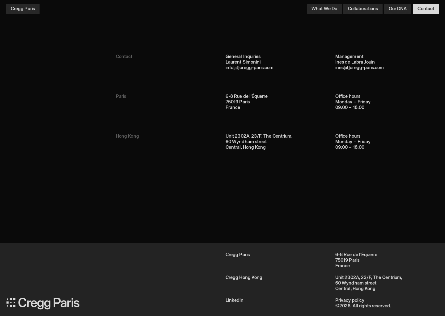 Contact | CREGG Paris