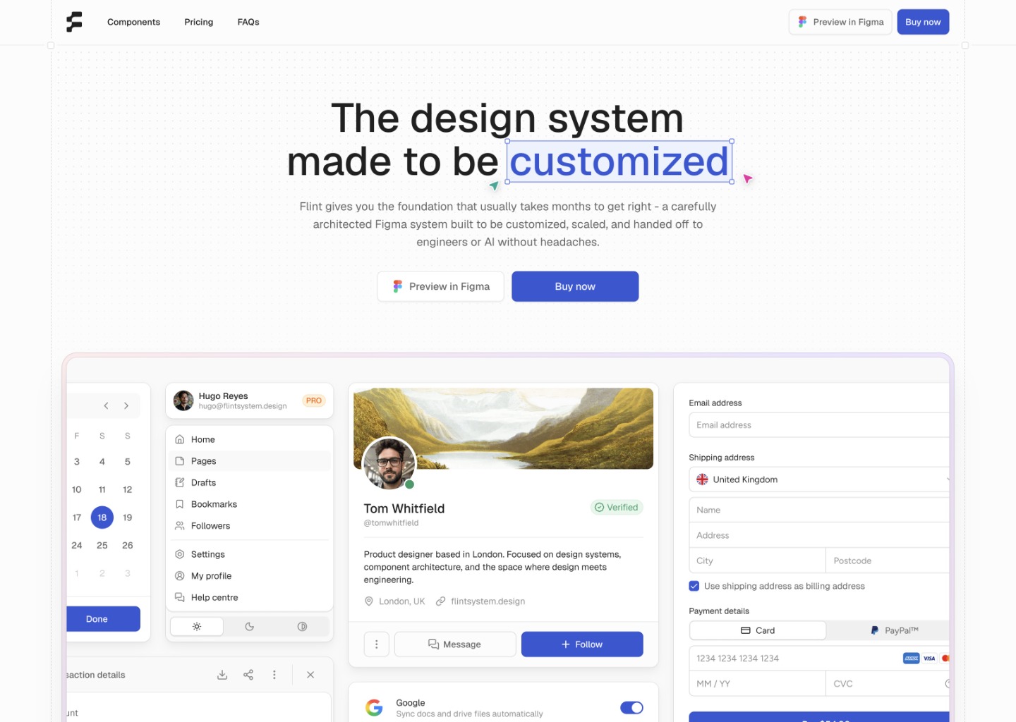 Flint — The design system you'll actually want to keep — website design on Landdding