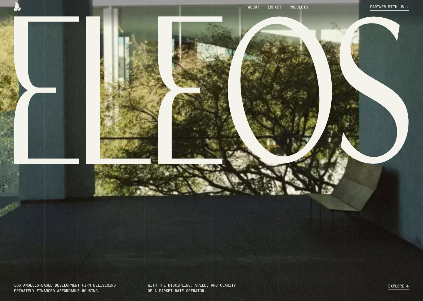 Eleos | Affordable Housing Development in Los Angeles — website design on Landdding