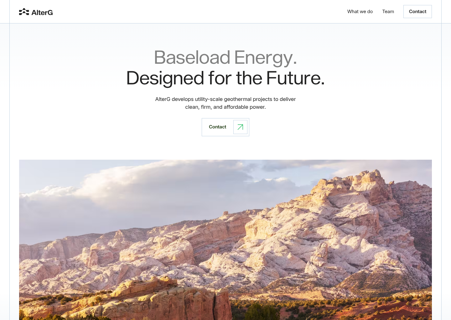 AlterG Resources | Utility-Scale Geothermal Energy — website design on Landdding